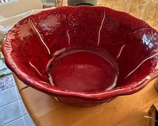 Bordallo Pinheiro Red Cabbage Leaf Bowl