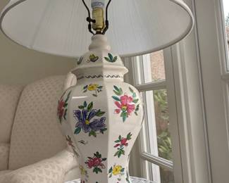 Vintage Chinoiserie Ginger Jar Porcelain Table Lamp