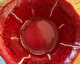 Bordallo Pinheiro Red Cabbage Leaf Bowl