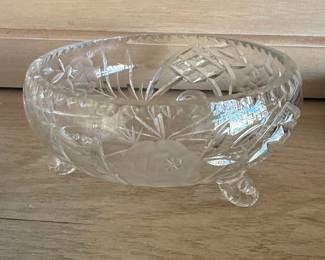 Bohemian Cut Crystal Footed Bowl