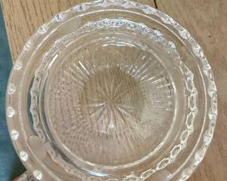 Vintage Cut Crystal Ashtray - Diamond Block Pattern