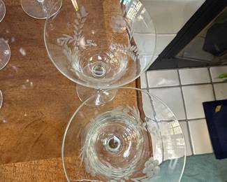 Vintage Etched Floral Stemware - Morgantown Mayfair Pattern