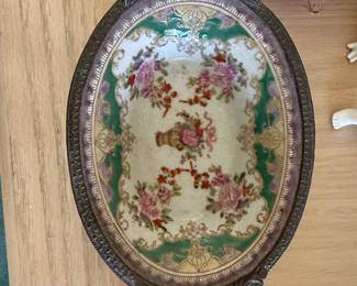 Wah Wing Tang Porcelain and Metal Reticulated Tray