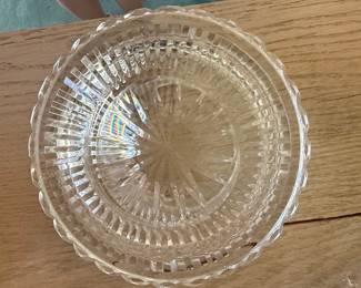 Vintage Cut Crystal Ashtray - Diamond Block Pattern