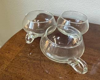 Vintage Riekes Crisa Moderno Hand Blown Glass Punch Cups