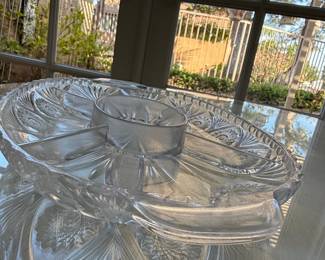 Anchor Hocking Stars and Bars Divided Relish Tray