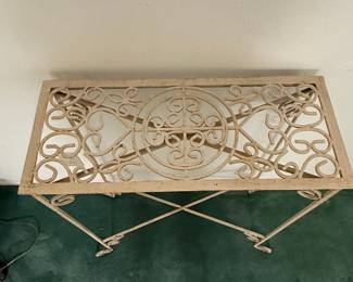 Vintage Wrought Iron Plant Stand Console Table