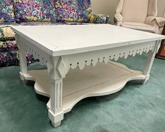 Scalloped Edge French Country Coffee Table