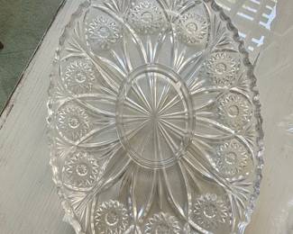 Anchor Hocking Stars and Bars Divided Relish Tray