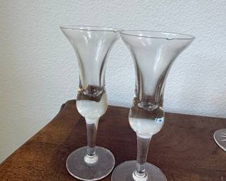 Vintage Clear Glass Candlestick Holders