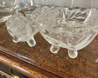 Anchor Hocking Prescut Star of David Crystal Vanity Set