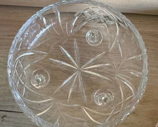 Bohemian Cut Crystal Footed Bowl