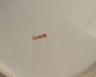 Hand Painted German Porcelain Cake Plate with Roses