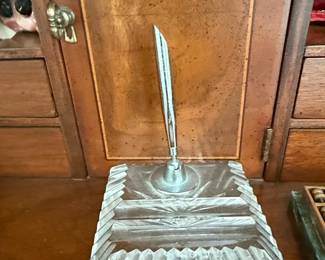 Vintage Cut Crystal Pen Holder