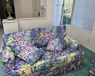 Dahlia Spring Garden Loveseat with Ruffle Skirt