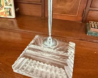 Vintage Cut Crystal Desk Pen Holder