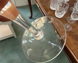 Rock Sharpe Etched Floral Stemware
