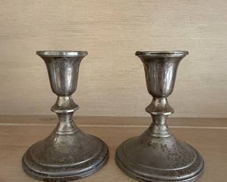 Towle Sterling Silver Weighted Candlesticks, Model 734