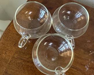 Vintage Riekes Crisa Moderno Hand Blown Glass Punch Cups
