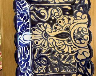 Talavera Rectangular Scalloped Serving Tray