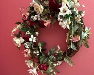 Artificial Floral Wreath with Roses and Lilies