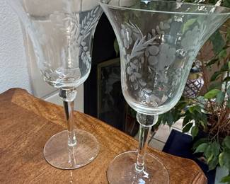 Vintage Etched Floral Stemware - Morgantown Mayfair Pattern