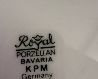 Royal Porzellan Bavaria KPM Handarbeit Blue Birds & Flowers Serving Plate