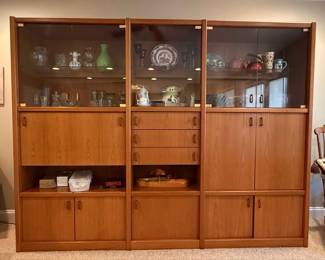 Mid-Century Modern Style Teak Wall Unit