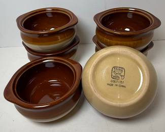 Rego China Brown Two-Tone Onion Soup Bowls