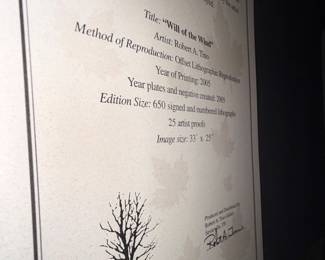 Robert A. Tino Will of the Wind Signed Lithograph