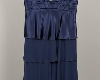 Patra Navy Blue Tiered Evening Dress