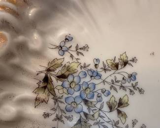 German Porcelain Floral Plates Style Pair
