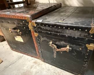 Pair of Vintage Steamer Trunks