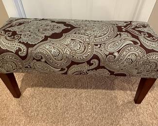 Kirkland's Brown Damask Upholstered Bench
