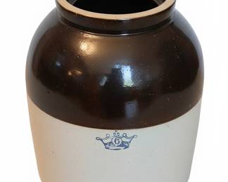 6 Gallon Nelson McCoy Stoneware Crock