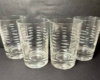 Vintage Etched Dash Pattern Tumblers