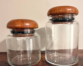 Dolphin Thailand Teakwood Glass Canister Set