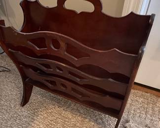 Butler Style Mahogany Wood Magazine Rack