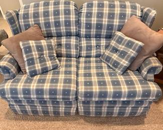 Action Industries Plaid Reclining Loveseat