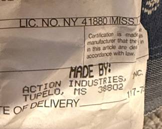 Action Industries Plaid Reclining Sofa