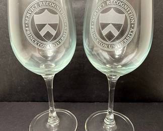 Princeton University Service Recognition Wine Glasses