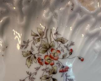 German Porcelain Floral Plates Style Pair
