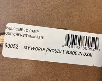 My Word! Camp Quitcherbitchin Wooden Wall Sign