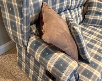 Action Industries Plaid Reclining Loveseat
