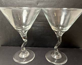 Libbey Style Z-Stem Martini Glasses, Set of 2