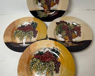 Cypress Home Grapes of Wine Plates by J. Garant