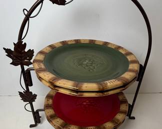MWW Market Vino Style Two-Tier Serving Stand