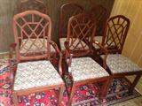 6 Chinese Chippendale chairs by Hickory Chair
2 arms, 4 sides