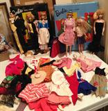 Lots of vintage Barbie clothes, inc Barbie Solo in the Spotlight, Cinderella,
Dogs & Duds, Red Sheath Sensation, Registered Nurse, Masquerade, Orange Blossom, Dinner at Eight,