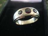 Men's garnet ring